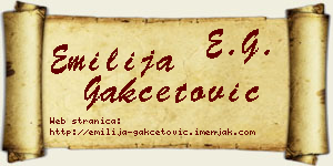 Emilija Gakčetović vizit kartica